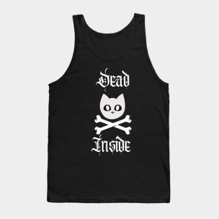 Dead Inside Cat and Crossbones Tank Top